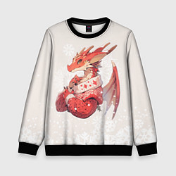 Свитшот детский Красный дракон в свитере, цвет: 3D-черный