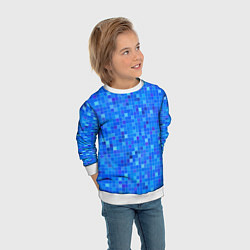 Свитшот детский Голубая мозаика, цвет: 3D-белый — фото 2
