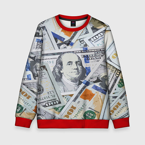 Детский свитшот Сто зеленых / 3D-Красный – фото 1