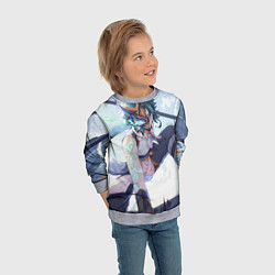 Свитшот детский Genshin Impact Сяо Xiao Mask, цвет: 3D-меланж — фото 2