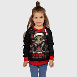Свитшот детский Встречайте 2024 год дракона, цвет: 3D-красный — фото 2