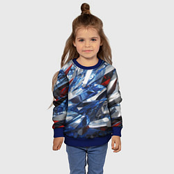 Свитшот детский Абстрактные осколки стеклянных кристалов, цвет: 3D-синий — фото 2