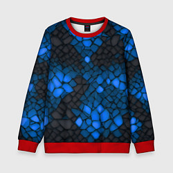 Свитшот детский Синий трескающийся камень, цвет: 3D-красный