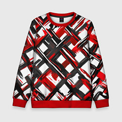 Свитшот детский Красные и чёрные мазки, цвет: 3D-красный