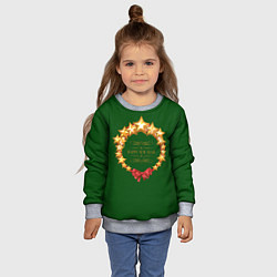 Свитшот детский Happy new year в венке из звезд, цвет: 3D-меланж — фото 2
