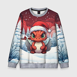 Свитшот детский Символ нового 2024 года маленький дракошка, цвет: 3D-меланж