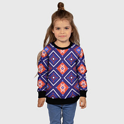 Свитшот детский Этнические ромбы в контрасте, цвет: 3D-черный — фото 2