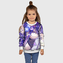 Свитшот детский Genshin Impact Райден, цвет: 3D-белый — фото 2