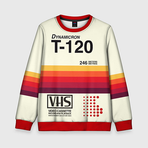 Детский свитшот VHS ретро видеокассета / 3D-Красный – фото 1