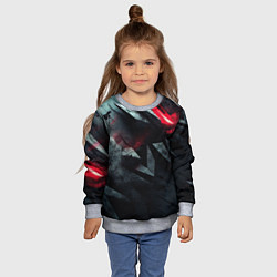 Свитшот детский Черная металлическая с красной вставкой, цвет: 3D-меланж — фото 2