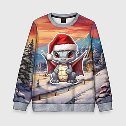 Свитшот детский Символ года 2024 милый дракон, цвет: 3D-меланж