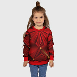 Свитшот детский Красный материал со складками, цвет: 3D-красный — фото 2