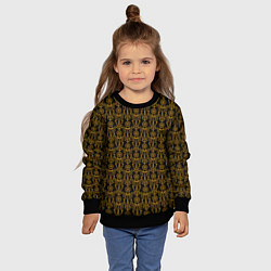 Свитшот детский Чёрно-золотой узоры, цвет: 3D-черный — фото 2