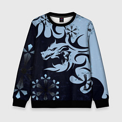 Детский свитшот Дракон со снежинками