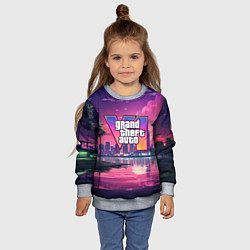 Свитшот детский GTA 6 nigh city, цвет: 3D-меланж — фото 2