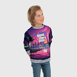 Свитшот детский GTA 6 nigh city, цвет: 3D-меланж — фото 2