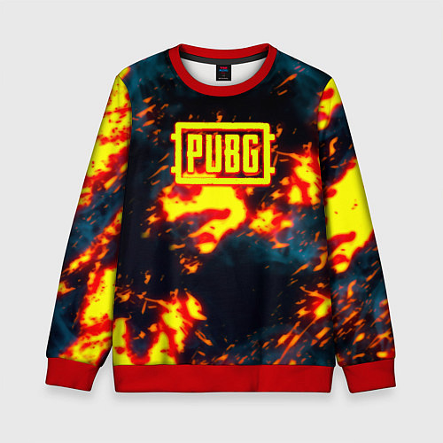Детский свитшот PUBG огненое лого / 3D-Красный – фото 1