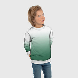 Свитшот детский Туманный градиент бело-зелёный, цвет: 3D-белый — фото 2