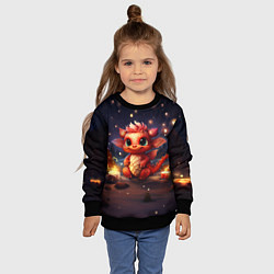 Свитшот детский Дракон амурный искоркогонь, цвет: 3D-черный — фото 2