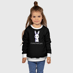 Свитшот детский Саркастичный кролик, цвет: 3D-белый — фото 2