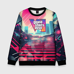 Свитшот детский GTA 6 retro abstract, цвет: 3D-черный