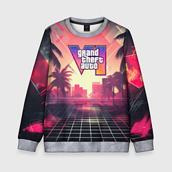 Свитшот детский GTA 6 retro abstract logo, цвет: 3D-меланж