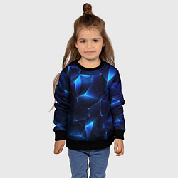 Свитшот детский Синяя геометрическая абстракция, цвет: 3D-черный — фото 2