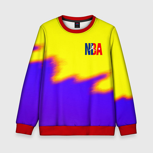 Детский свитшот НБА баскетбол краски неоновые желтые / 3D-Красный – фото 1