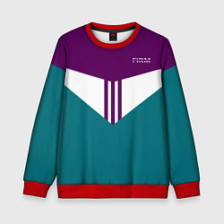 Свитшот детский FIRM темная сирень и бирюза, цвет: 3D-красный