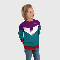 Свитшот детский FIRM темная сирень и бирюза, цвет: 3D-красный — фото 2