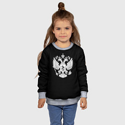 Свитшот детский Герб РФ серый патриотический, цвет: 3D-меланж — фото 2