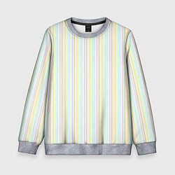Свитшот детский Тонкие цветные полосы на белом, цвет: 3D-меланж