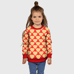 Свитшот детский Охристые сердца, цвет: 3D-красный — фото 2