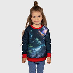 Свитшот детский Вид на землю с другой планеты, цвет: 3D-красный — фото 2