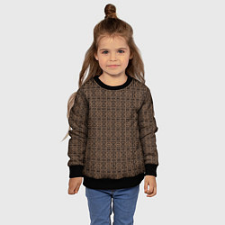 Свитшот детский Ажурный тёмно-коричневый, цвет: 3D-черный — фото 2