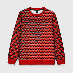 Свитшот детский Красные и чёрные треугольники, цвет: 3D-красный