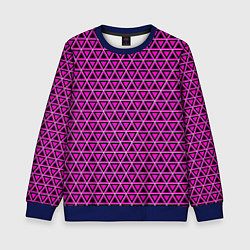 Свитшот детский Розовые и чёрные треугольники, цвет: 3D-синий