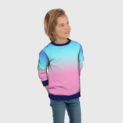 Свитшот детский Синий и голубо-розовый градиент, цвет: 3D-синий — фото 2