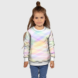 Свитшот детский Цветные полупрозрачные полосы, цвет: 3D-белый — фото 2