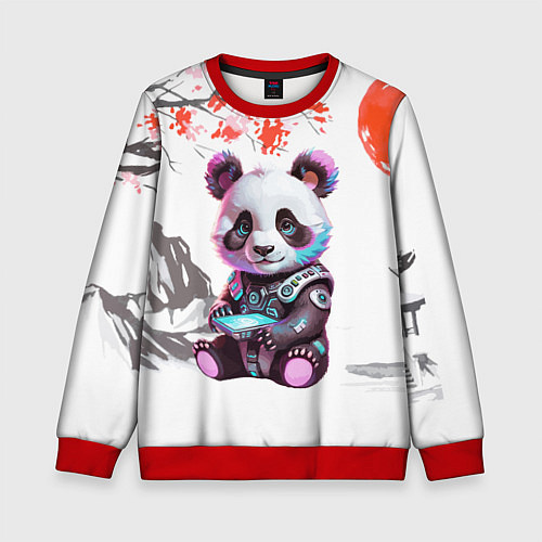 Детский свитшот Funny panda - China / 3D-Красный – фото 1