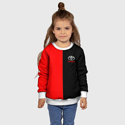 Свитшот детский Toyota car красно чёрный, цвет: 3D-белый — фото 2