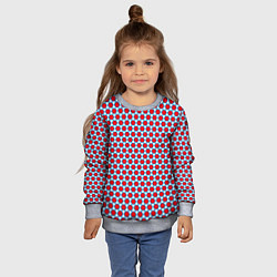 Свитшот детский Вишнёвый многогранник, цвет: 3D-меланж — фото 2