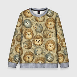 Детский свитшот Паттерн лесной ежик