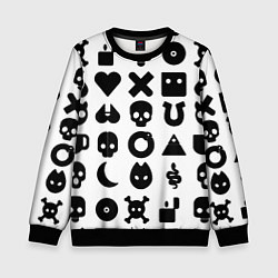 Детский свитшот Love death robots pattern white