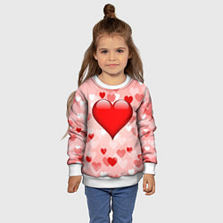 Свитшот детский Огромное сердце, цвет: 3D-белый — фото 2