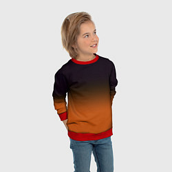Свитшот детский Градиент от чёрного к оранжевому, цвет: 3D-красный — фото 2