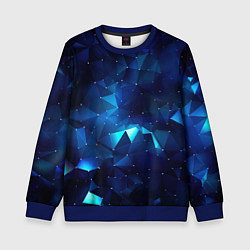 Детский свитшот Синие осколки из мелких абстрактных части калейдос