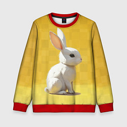 Свитшот детский Белоснежный кролик, цвет: 3D-красный
