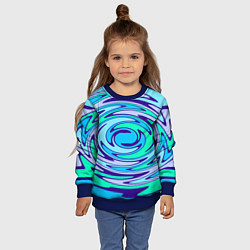 Свитшот детский Круговорот неоновый, цвет: 3D-синий — фото 2