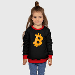 Свитшот детский Биткоин криптовалюта оранжевое лого, цвет: 3D-красный — фото 2